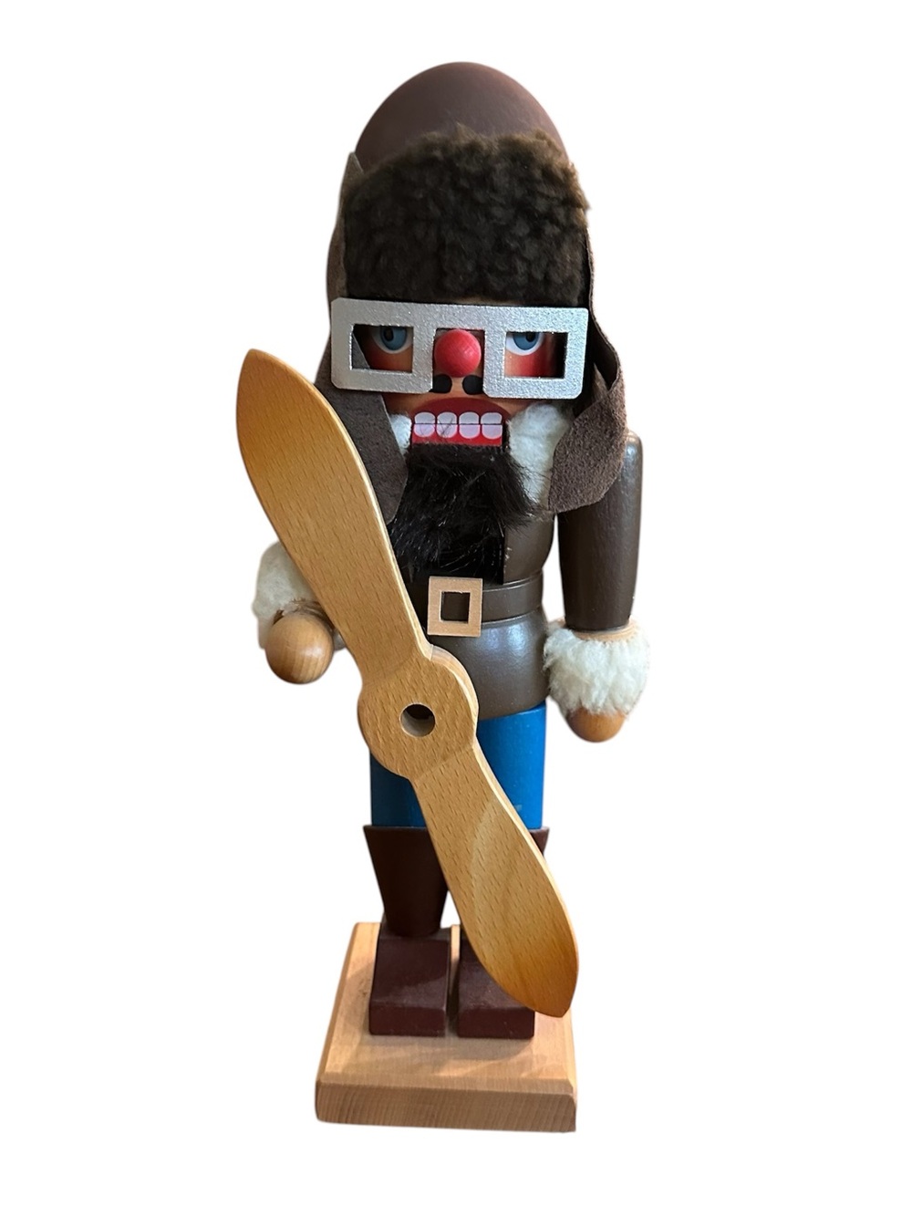 Rare Wooden Aviator Pilot Nutcracker by Christian Ulbricht West Germany